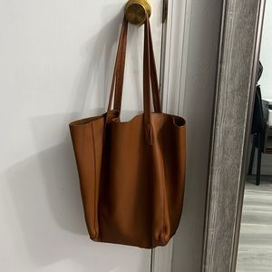 J. Crew Carryall Brown Leather Tote